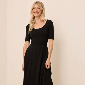 Pact fit and flare midi dress plus size